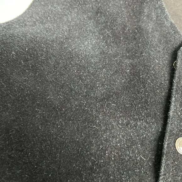 VTG IN PRIVATE Solid Black Genuine Leather Snap Down V Neck Western Vest Men’s L - Picture 9 of 10